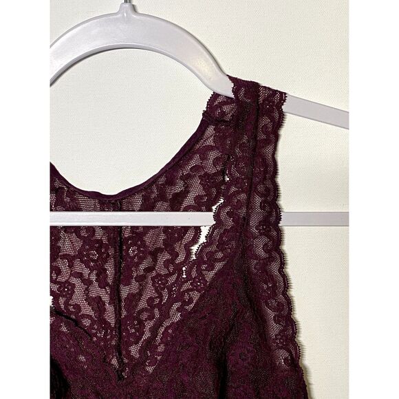 VS Lace Bralette X Smaill Pullover Racer Back Burgundy Lined Cup - Picture 5 of 10